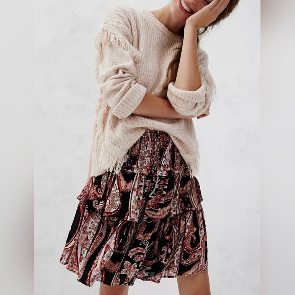 Anthropologie Myla Tiered Mini Skirt